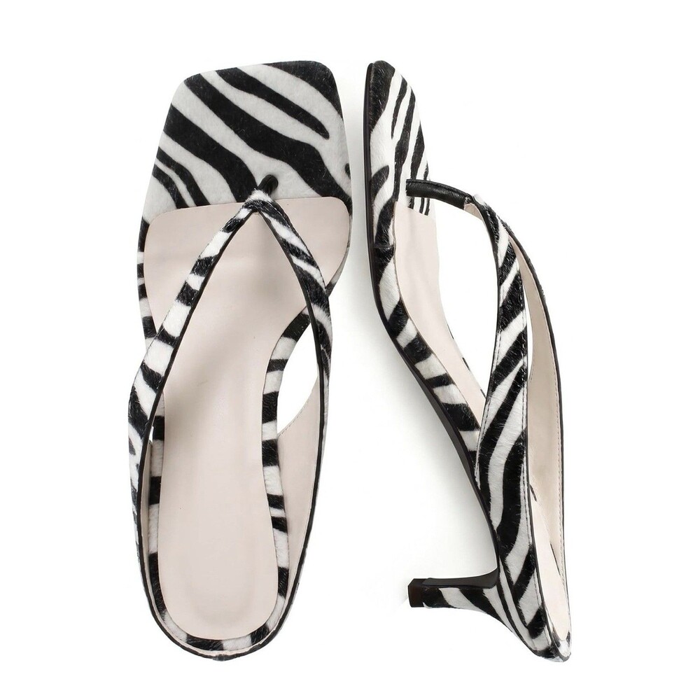 Kitten Heeled Sandas For Woman Slip On Square Clip Top Flips Casual( size 9.5)